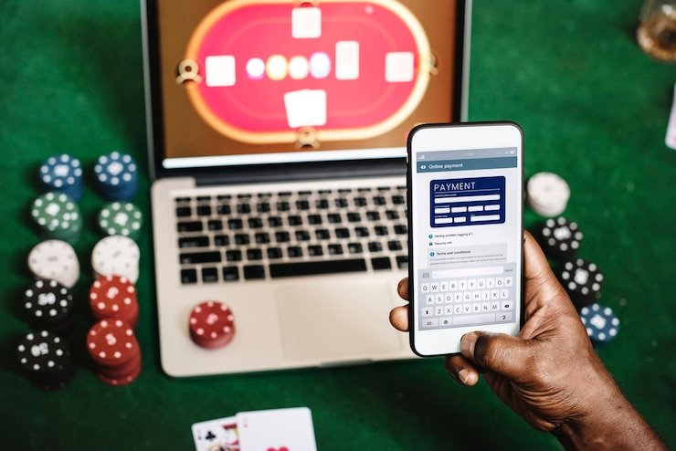 Phone user reviewing account and payment details before registering online